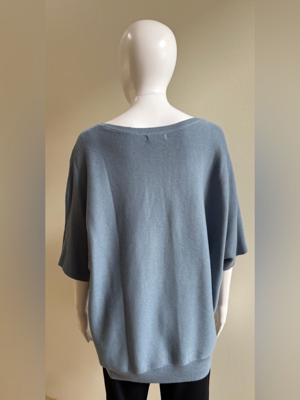 QUINCE Lightweight Cotton Cashmere Link-Stitch Dolman Sweater, Large - Picture 6 of 9